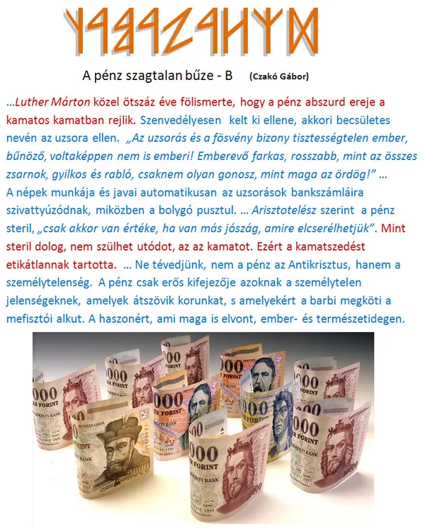A pénz szagtalan bűze - B